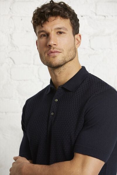 Wunderwerk Herren Poloshirt aus Bio-Baumwolle "Polo waffle knitmix 1/2 male" von Wunderwerk