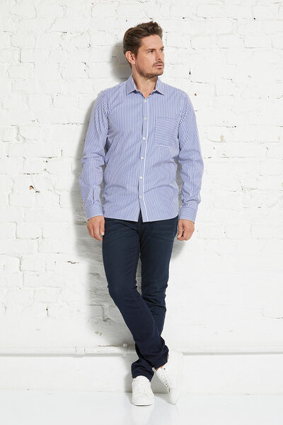 Wunderwerk Herrenhemd aus Bio-Baumwolle "Metro shirt slim bold stripe" von Wunderwerk