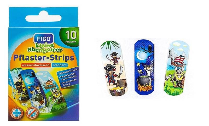 FIGO Wundpflaster Figo Kleine Abenteurer Pflaster-Strips (Set, 10 St., Kinderpflaster), Kinderpflaster Pflaster-Strips Pflasterstrips von Wundmed