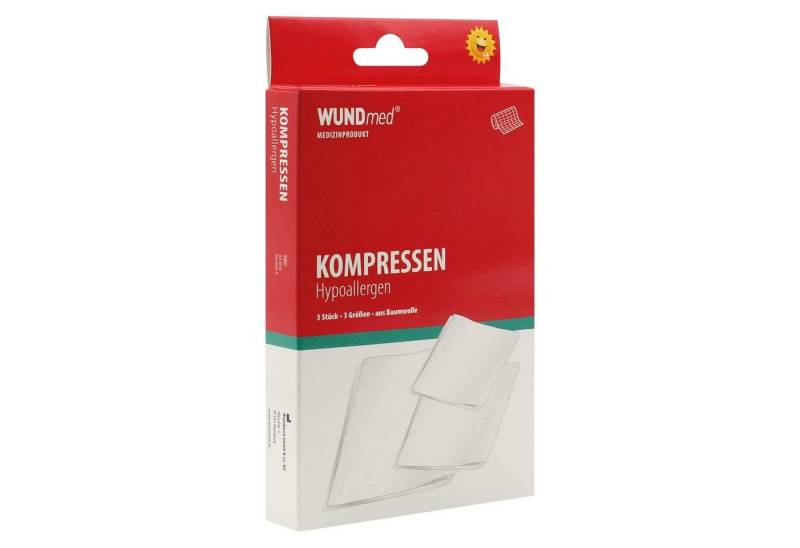 Wundmed Erste-Hilfe-Set WUNDmed® Kompressen unsteril 100% Baumwolle 3 Größen von Wundmed