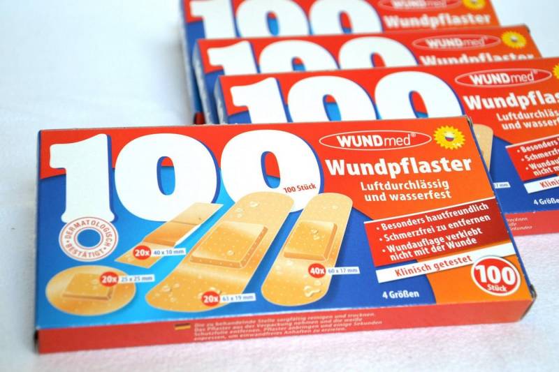 Wundmed Wundpflaster Wundpflaster 10 x 100 = 1000 Stück Pflaster Set Großpackung (Set, 1000 St., Wundpflaster), Fixierpflaster Pflaster-Strips Fingerpflaster Wundpflaster von Wundmed