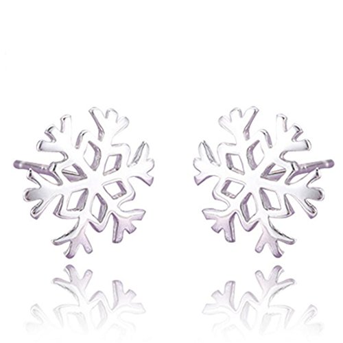 Ohrringe ohrstecker damen silber 925 Schneeflocke Einfache Klein Studs Schmuck Geschenk für Damen Frau Freundin Tochter von Wunhope