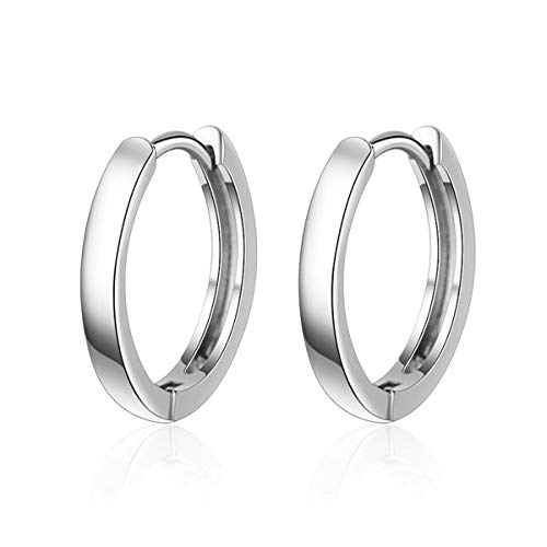 Unisex Ohrringe Damen Herren 925er Silber Mode Einfache Kreis creolen Persönliche Hoop Ohrschmuck fur Frauen Mann Anti-Allergie von Wunhope