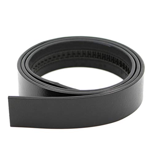 Wunhope Herren Gürtel Ohne Schnalle Echtes Leder Ratsche Automatik Gürtel für Männer 35mm Breit Ledergürtel (schwarz, 110CM) von Wunhope