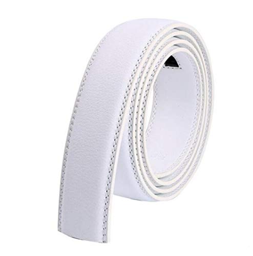 Wunhope Herren Gürtel Ratsche Automatik Gürtel für Männer Belts ohne Schnalle 35mm Breit Ledergürtel (Weiß, 115 CM) von Wunhope