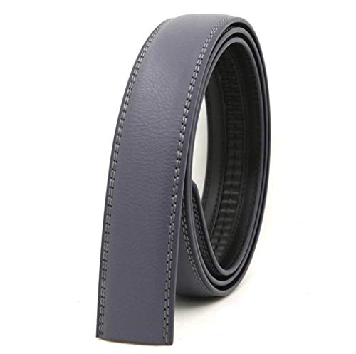 Wunhope Herren Gürtel Ratsche Automatik Gürtel für Männer Belts ohne Schnalle 35mm Breit Ledergürtel (grau, 120 CM) von Wunhope