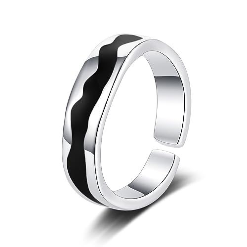 Wunhope Ring Silber 925 Damen Einfache Unregelmäßig Süß Öffnen Trauringe Schwanzring Partnerschaftsringe Einstellbar von Wunhope