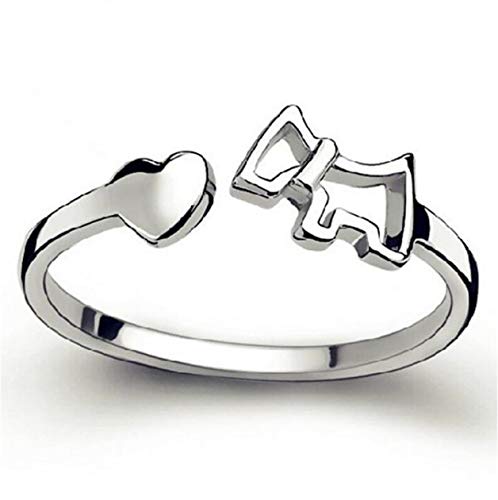 Wunhope Ring Silber 925 Damen mädchen Mini Pferd Herz Mode Öffnen Paarringe verstellbar Zeigefinger Ring partnerschaftsringe Schwanzring von Wunhope