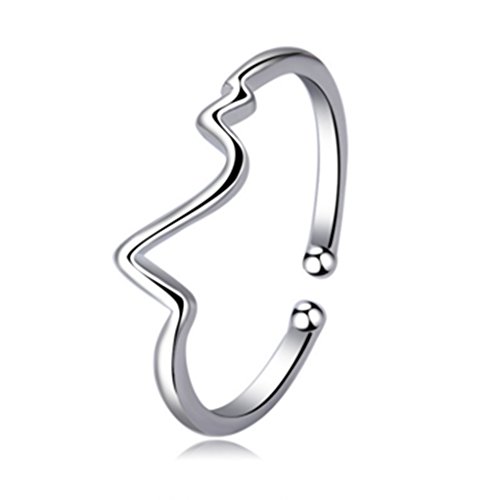 Wunhope Ringe Damen Frauen 925 Sterling Bling Blitz Form Einfache Mode Verstellbar Hypoallergen Verlobungs Liebhaber Ring Schwanz Ring von Wunhope