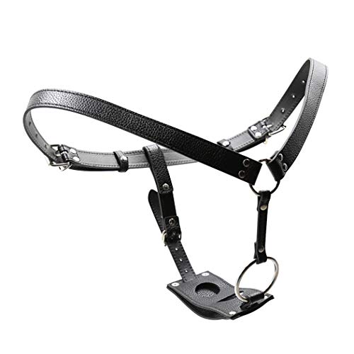 Wunhope keuschheitsgürtel Frauen Mann Leder sex sm Erotik Slips Harness Bondage Geschirr sm Fetisch Bettfesseln Slave Sex Spielzeug Ouvert Unterwäsche String mit Cock-ring für Paare Einstellbar von Wunhope