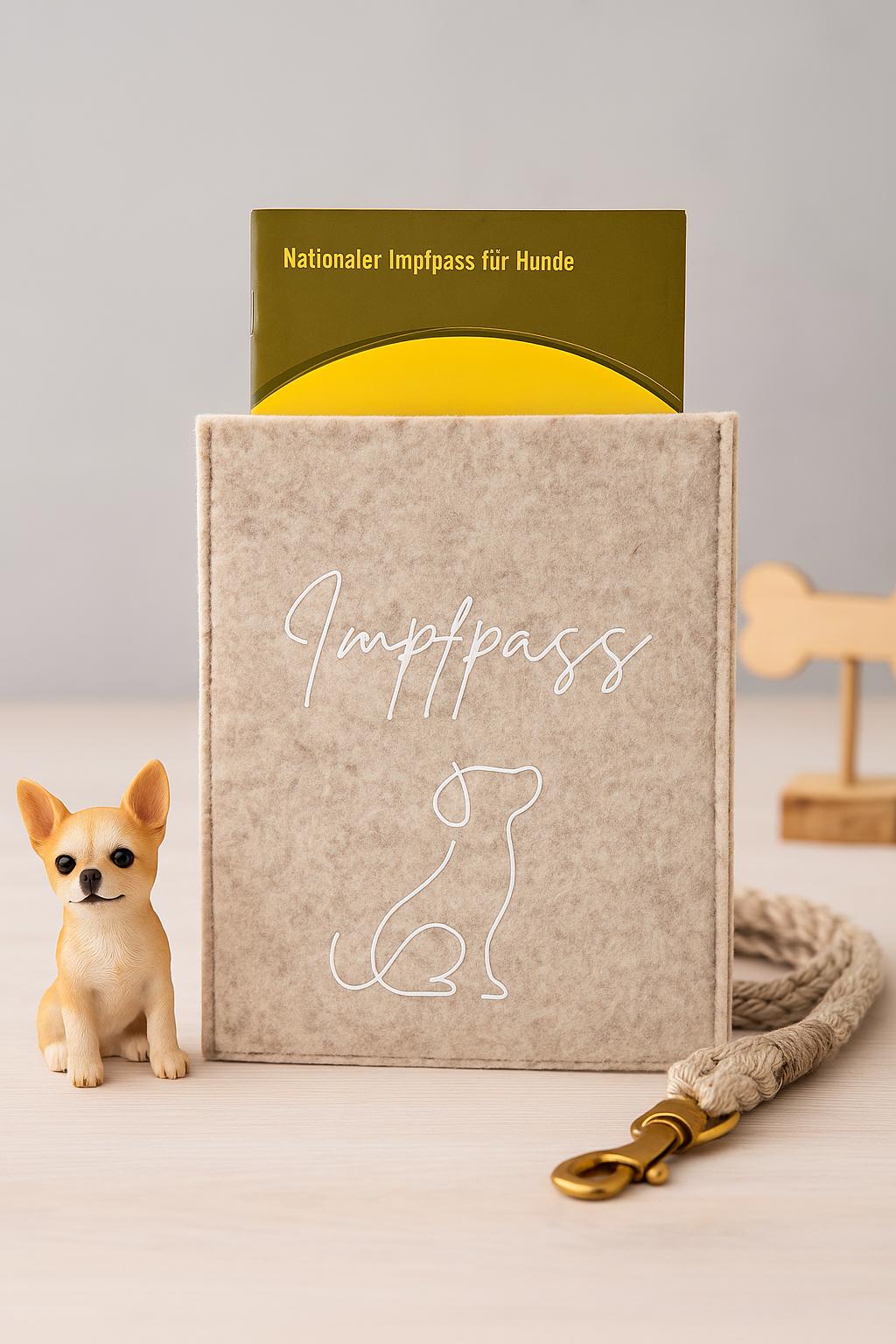 Personalisierte Impfpasshülle Für Hunde Aus Filz | Nationaler Impfpass Verschiedene Farben von WunschFilz