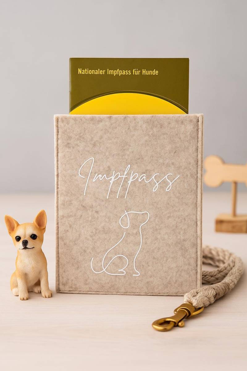 Personalisierte Impfpasshülle Für Hunde Aus Filz | Nationaler Impfpass Verschiedene Farben von WunschFilz