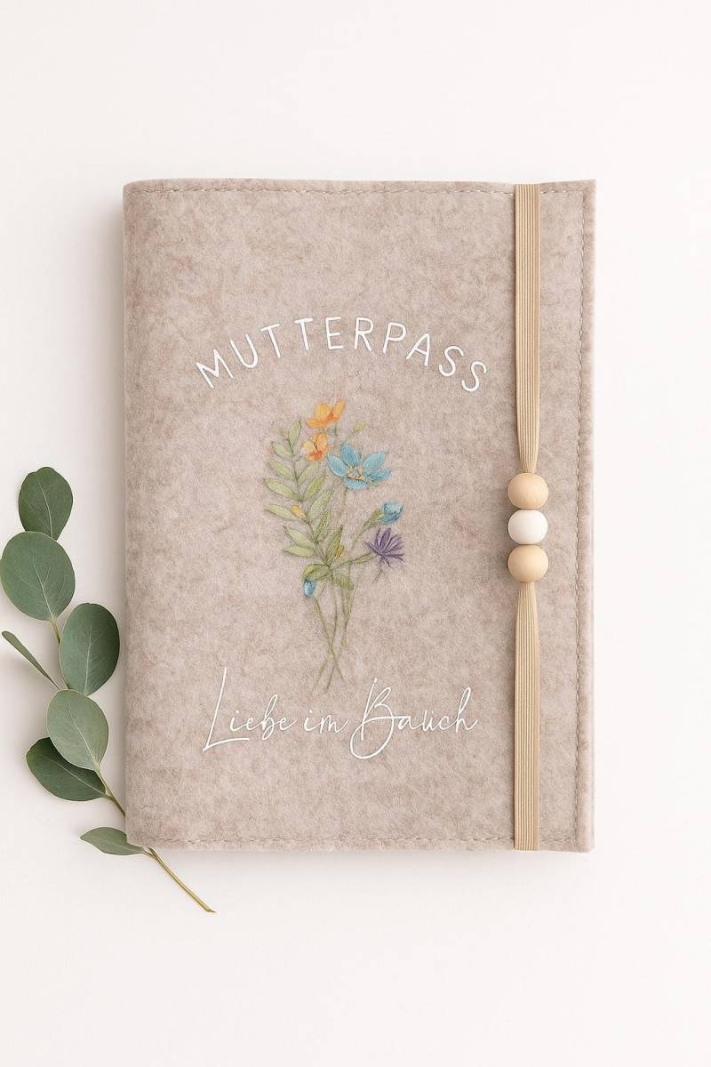 Personalisierte Mutterpasshülle Aus Filz | Mutterpass Verschiedene Farben von WunschFilz