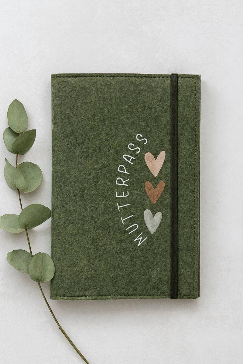 Personalisierte Mutterpasshülle Aus Filz | Mutterpass Verschiedene Farben von WunschFilz