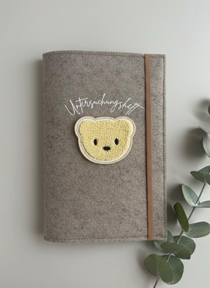Personalisierte U-Heft-Hülle Aus Filz | Untersuchungsheft Mit Geburtsdaten von WunschFilz