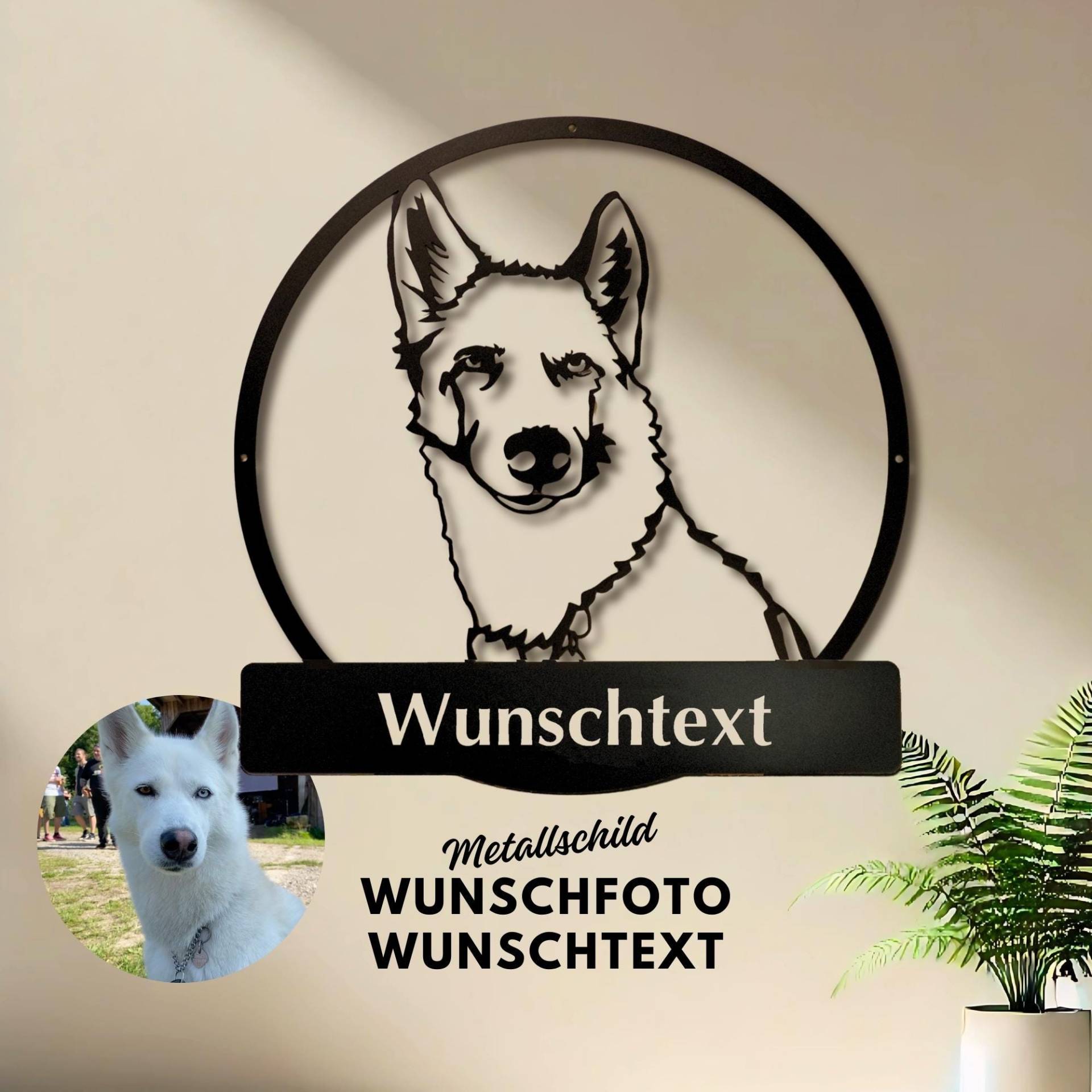Personalisierte Gartenschilder Familienschid Aus Metall, Foto Mit Wunschtext, Portrait Wanddeko - Personalisierte Namensschilder von HandwerkWunsch