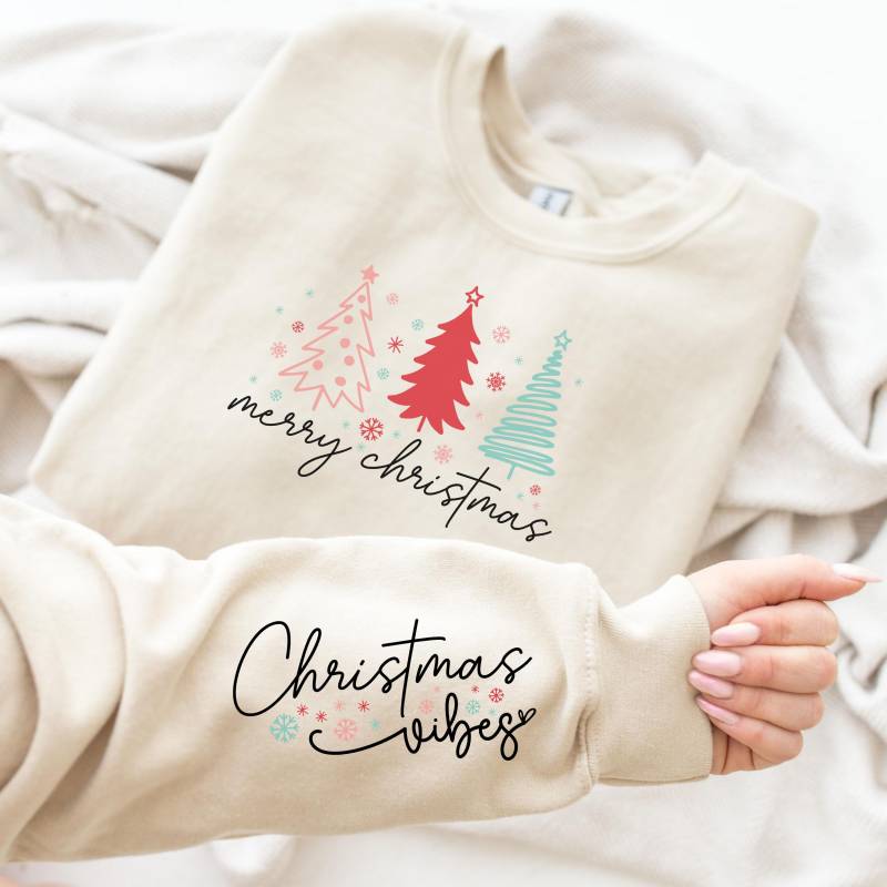 Frohe Weihnachten Sweatshirt-Spüre Die Weihnachtsstimmungweihnachts Pullover.christmas Vibes Sweatshirt.sweatshirt Für Weihnachten von WunschShopCOM