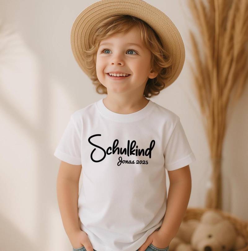Schulkind 2025.personalisierter Erstklässler T-Shirt.geschenk Zur Einschulung.jungen, Mädchen Shirt Mit Name.schulanfang.einschulungsshirt von WunschShopCOM