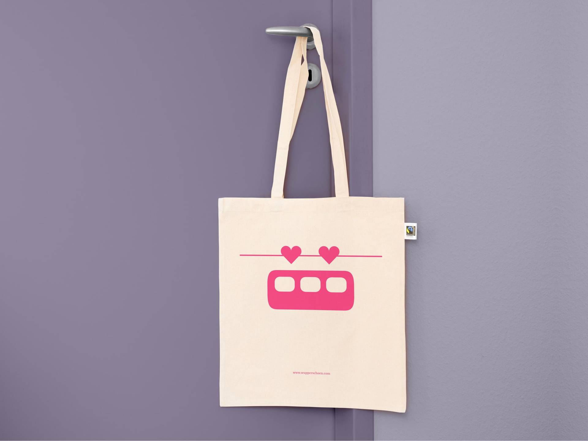 Baumwollbeutel „Herzibahn Pink"/Aus Bio-Baumwolle Mit Langen Henkeln Tasche, Tragetasche, Einkaufsbeutel Wuppertal & Schwebebahn Baumwollbeutel „Herzibahn Pink"/Aus Bio-Baumwolle Mit Langen Henkeln Tasche, Tragetasche, Einkaufsbeutel Wuppertal & Schwebebahn von Wupperschoen
