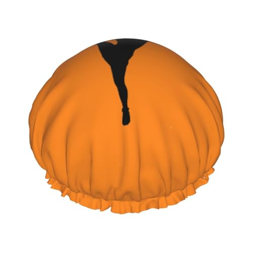 Wurton Cheerleader-Druck, wiederverwendbar, Enviro-Care Duschhaube, weich, für Damen, doppelte wasserdichte Schichten, Showe Cap von Wurton