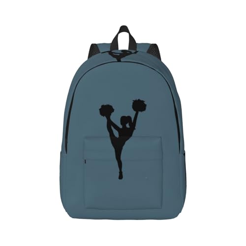 Wurton Unisex Cheerleader Print Canvas-Rucksack Niedlicher Reiserucksack Sport Casual Ästhetischer Rucksack, Schwarz , S von Wurton