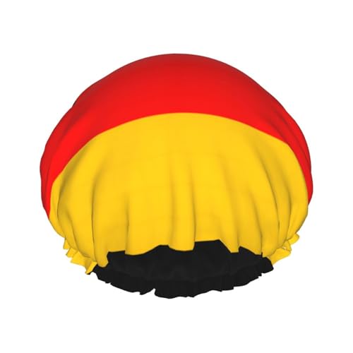 Wurton Wiederverwendbare Duschhaube mit deutscher Flagge, umweltfreundlich, weich, für Damen, doppelte wasserdichte Schichten, Showe Cap von Wurton