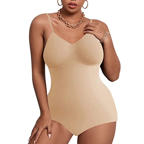 WushXiao Shapewear Damen-Hüftkorsett Damen Shapewear Bodysuit Bauchweg Shaping Body Träger Damen-Tanga Shapewear (Hautfarbene Slips, XL) (Hautfarbene Slips, XL) von WushXiao