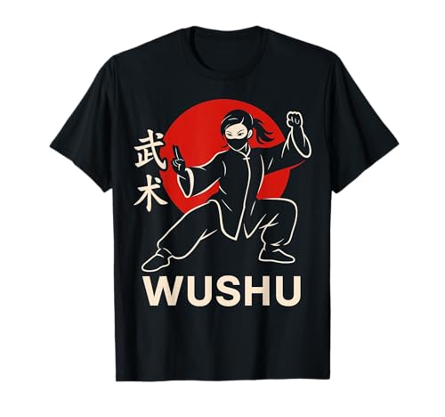 Wushu-Mädchen, chinesische Kampfsport-Kung Fu-Kämpferin T-Shirt Wushu-Mädchen, chinesische Kampfsport-Kung Fu-Kämpferin T-Shirt von Wushu Martial Arts Ninja Fighter Kung Fu Moves