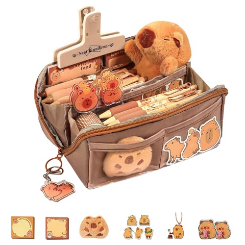 Wusideday Capybara Bleistifthalter Bleistiftbeutel, Capybara Halter Stifttasche, Capybara Bleistiftbox Mit Großem Fassungsvermögen, Süßes Federmäppchen Für Kinder Und Schüler von Wusideday