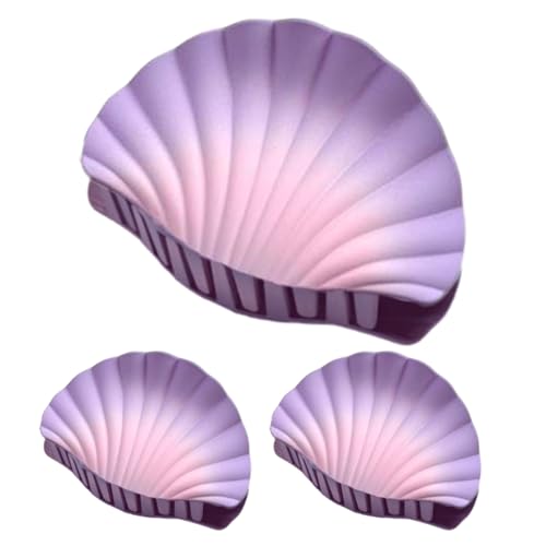 Wusideday Damen Haarklammer - Muschelförmige Frauen Haarspangen | 3er Set Farbverlauf Modeaccessoires mit festem Halt für Wandern Hochzeit Konzert Yoga Fest Reise von Wusideday