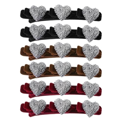 Wusideday Haarspangen Für Frauen - Kristallsteinchen Rutschfeste Haarklammern | 6 Stück Glitzernde Mädchen Haar Flecht Clips | Für Glattes Dünnes Haar Täglich Arbeit Fitness Yoga Tanz Reisen von Wusideday