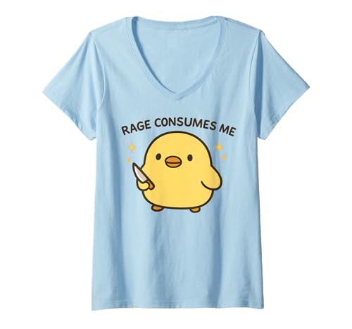 Damen Rage Consumes Me T-Shirt mit V-Ausschnitt Damen Rage Consumes Me T-Shirt mit V-Ausschnitt von Wut Wütend Emotion Lustig