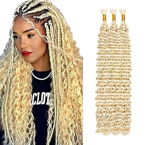 WuvuSnm Human Hair Braiding Deep Wave Boho Braids Bulk Hair Weave Natural Extensions No Weft #613 Blonde Color 3 Braids Per Pack Total 150 g for Woman 22 22 52 Zoll WuvuSnm Human Hair Braiding Deep Wave Boho Braids Bulk Hair Weave Natural Extensions No Weft #613 Blonde Color 3 Braids Per Pack Total 150 g for Woman 22 22 52 Zoll von WuvuSnm