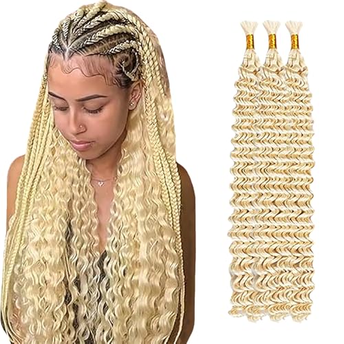 WuvuSnm Human Hair Braiding Deep Wave Boho Braids Bulk Hair Weave Natural Extensions No Weft #613 Blonde Color 3 Braids Per Pack Total 150 g for Women 30 Zoll WuvuSnm Human Hair Braiding Deep Wave Boho Braids Bulk Hair Weave Natural Extensions No Weft #613 Blonde Color 3 Braids Per Pack Total 150 g for Women 30 Zoll von WuvuSnm