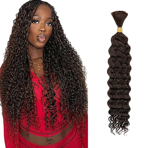 WuvuSnm Human Hair Braiding Deep Wave Boho Braids Bulk Hair Weave Natural Extensions No Weft Chocolate Brown Color 1 Braid Per Pack Total 50 g for Women 26 Inch WuvuSnm Human Hair Braiding Deep Wave Boho Braids Bulk Hair Weave Natural Extensions No Weft Chocolate Brown Color 1 Braid Per Pack Total 50 g for Women 26 Inch von WuvuSnm