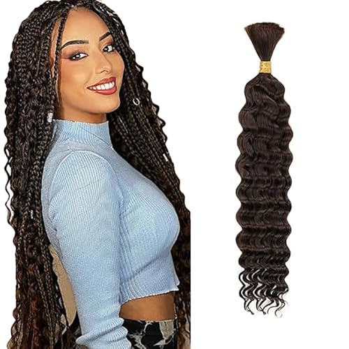 WuvuSnm Human Hair Braiding Deep Wave Boho Braids Bulk Hair Weave Natural Extensions No Weft Chocolate Brown Color 1 Braid Per Pack Total 50 g for Women 30 Inch WuvuSnm Human Hair Braiding Deep Wave Boho Braids Bulk Hair Weave Natural Extensions No Weft Chocolate Brown Color 1 Braid Per Pack Total 50 g for Women 30 Inch von WuvuSnm