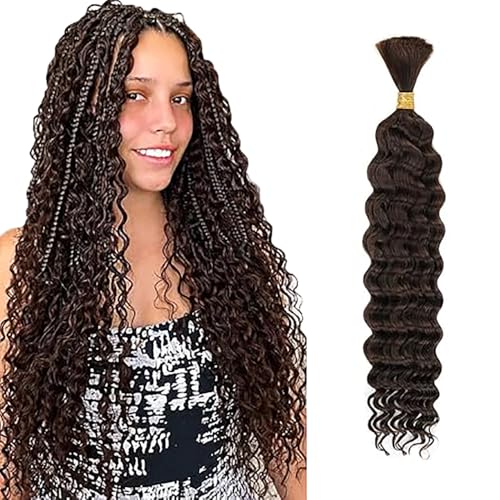 WuvuSnm Human Hair Braiding Deep Wave Boho Braids Bulk Hair Weave Natural Extensions No Weft Chocolate Brown Color 1 Braid Per Pack Total 50 g for Women 32 Zoll WuvuSnm Human Hair Braiding Deep Wave Boho Braids Bulk Hair Weave Natural Extensions No Weft Chocolate Brown Color 1 Braid Per Pack Total 50 g for Women 32 Zoll von WuvuSnm