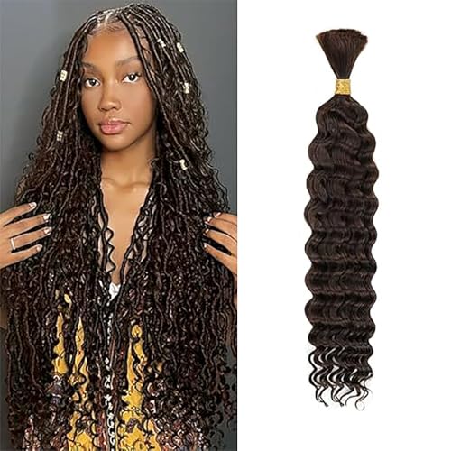 WuvuSnm Human Hair Braiding Deep Wave Boho Braids Bulk Hair Weave Natural Extensions No Weft Chocolate Brown Color 1 Braid Per Pack Total 50 g for Women 50 Zoll WuvuSnm Human Hair Braiding Deep Wave Boho Braids Bulk Hair Weave Natural Extensions No Weft Chocolate Brown Color 1 Braid Per Pack Total 50 g for Women 50 Zoll von WuvuSnm