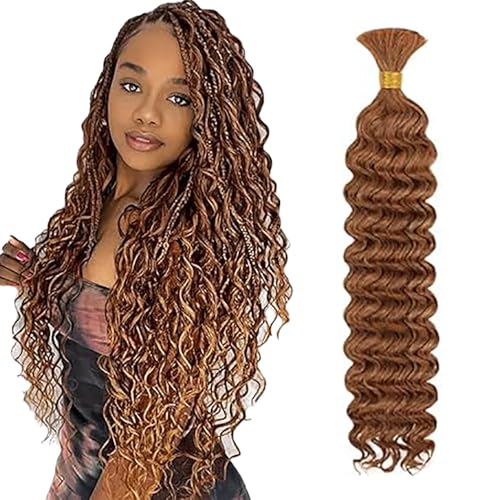 WuvuSnm Human Hair Braiding Deep Wave Boho Braids Bulk Hair Weave Natural Extensions No Weft Light Brown Color 1 Braid Per Pack Total 50 g for Women 34 Zoll WuvuSnm Human Hair Braiding Deep Wave Boho Braids Bulk Hair Weave Natural Extensions No Weft Light Brown Color 1 Braid Per Pack Total 50 g for Women 34 Zoll von WuvuSnm