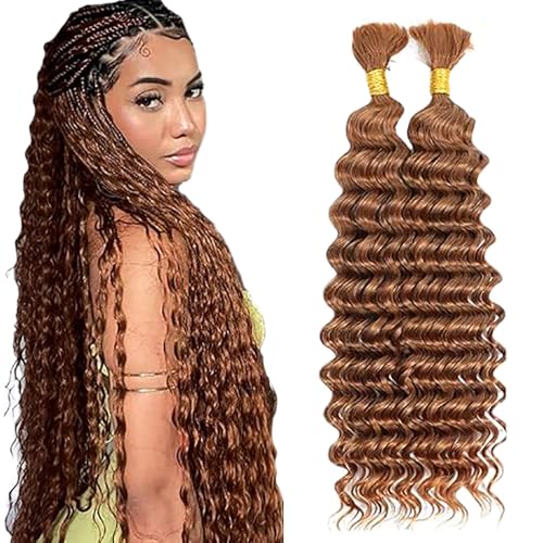 WuvuSnm Human Hair Braiding Deep Wave Boho Braids Bulk Hair Weave Natural Extensions No Weft Light Brown Color 2 Braids Per Pack Total 100 g for Women 32 32 Zoll WuvuSnm Human Hair Braiding Deep Wave Boho Braids Bulk Hair Weave Natural Extensions No Weft Light Brown Color 2 Braids Per Pack Total 100 g for Women 32 32 Zoll von WuvuSnm