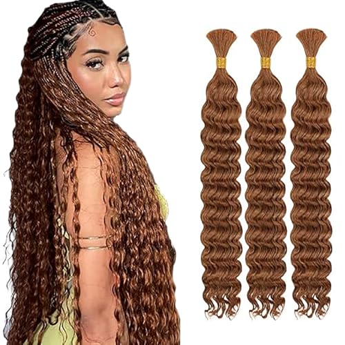 WuvuSnm Human Hair Braiding Deep Wave Boho Braids Bulk Hair Weave Natural Extensions No Weft Light Brown Color 3 Braids Per Pack Total 150 g for woman 51 inch 24 24 24 Zoll WuvuSnm Human Hair Braiding Deep Wave Boho Braids Bulk Hair Weave Natural Extensions No Weft Light Brown Color 3 Braids Per Pack Total 150 g for woman 51 inch 24 24 24 Zoll von WuvuSnm