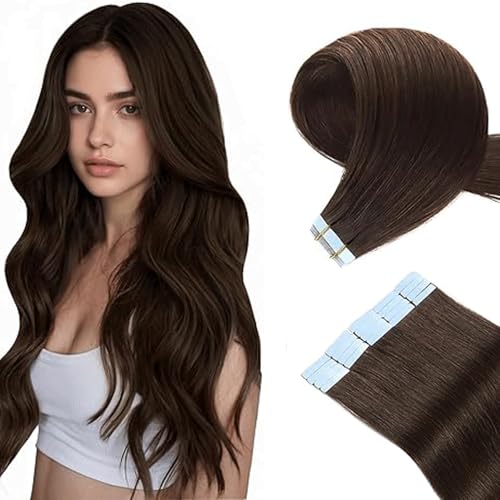 WuvuSnm Tape In Extensions Echthaar Human Hair Straight Invisible Extensions #4 Chocolate Brown Color 16 Zolls 20 Pièces/50g Haarverlängerung Echthaar for Women Minimal Smell Low Shedding WuvuSnm Tape In Extensions Echthaar Human Hair Straight Invisible Extensions #4 Chocolate Brown Color 16 Zolls 20 Pièces/50g Haarverlängerung Echthaar for Women Minimal Smell Low Shedding von WuvuSnm