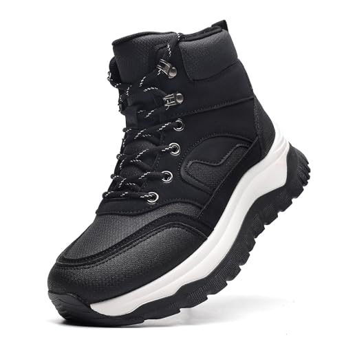 Wuyaraymia Sneakers Winter Damen Samt Hinzufügen Hohes Rohr Schuhe Warm Halten Komfortabel Dicker Boden Schwarz 40 EU von Wuyaraymia