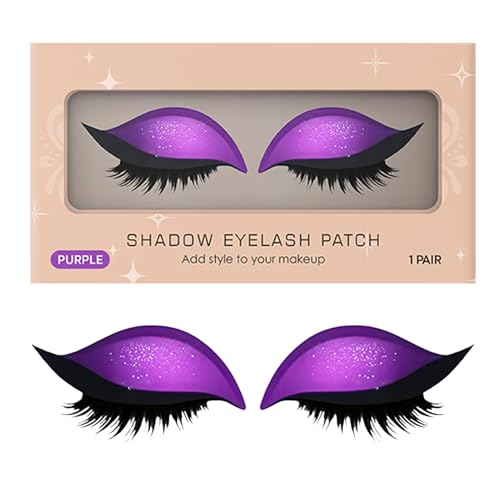 Wuyooprt Faule Lidschatten Wimpern Pflaster | Wiederverwendbare Aufkleber Lidschatten für Damen,Wasserdichter Schmutzabweisender Wimpern Aufkleber für Halloween Nachtausgang Cosplay Brautfotoshooting von Wuyooprt