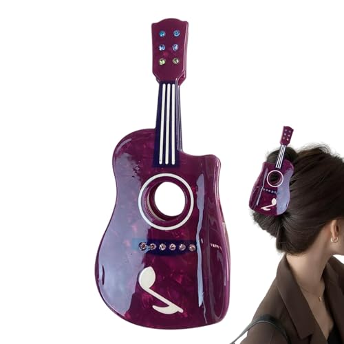 Wuyooprt Gitarren-Form Haarklammer – Gitarrenform Haarklammern für Frauen – starker Halt modische Haarspangen Dutts Zöpfe Pferdeschwanz Haarspangen für Versammlungen, Pendeln von Wuyooprt