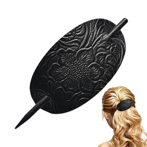 Wuyooprt Haarspange mit Stab – Kunstleder ovale Form Haarspangen | Haarspangen Stick Haarspange Pferdeschwanz Haarnadel für Frauen langes Haar Wuyooprt Haarspange mit Stab – Kunstleder ovale Form Haarspangen | Haarspangen Stick Haarspange Pferdeschwanz Haarnadel für Frauen langes Haar von Wuyooprt