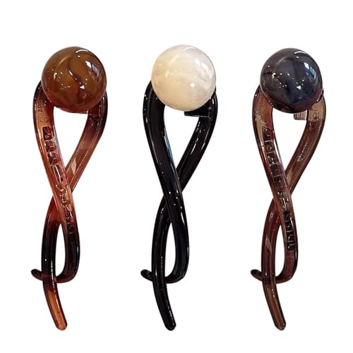 Wuyooprt Modische Perlen-Haarspange – Perlen-Haarnadel im französischen Stil für Mädchen – Frisur-Accessoires, stilvolle französische Haarspange für , Freizeit, Ausflug von Wuyooprt