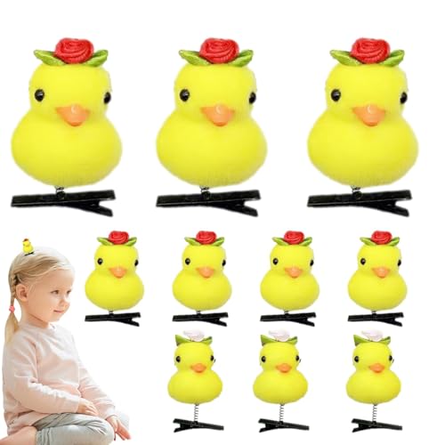 Wuyooprt Niedliche gelbe Enten-Haarspangen, Cartoon-Enten-Plüsch-Haarnadel-Set, weiche gelbe Enten-Haarnadeln, lustige Tier-Haarspangen für Kinder und Frauen, Kopfschmuck von Wuyooprt