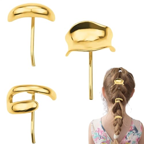Wuyooprt Pferdeschwanz-Manschette aus Metall, hohe Pferdeschwanz-Haarschnallen, 3 x Metall-Haarspangen, dekorative Metall-Pferdeschwanz-Haarmanschetten für Damen von Wuyooprt