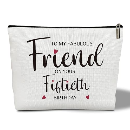 Make-up-Tasche zum 50. Geburtstag, für Frauen, "To My Fabulous Friend on Your Fiftieth Birthday", Freundschaftsgeschenk für beste Freundin, beste Freundin, beste Freundin, beste Freundin, beste von WwongxianB